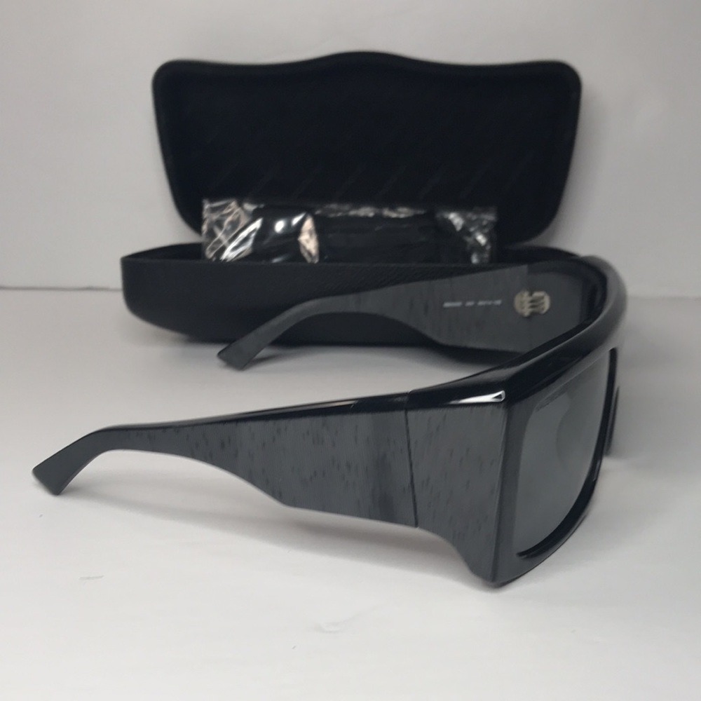 New Authentic Balenciaga Black BB0002S Shield Sunglasses - Picture 8 of 17